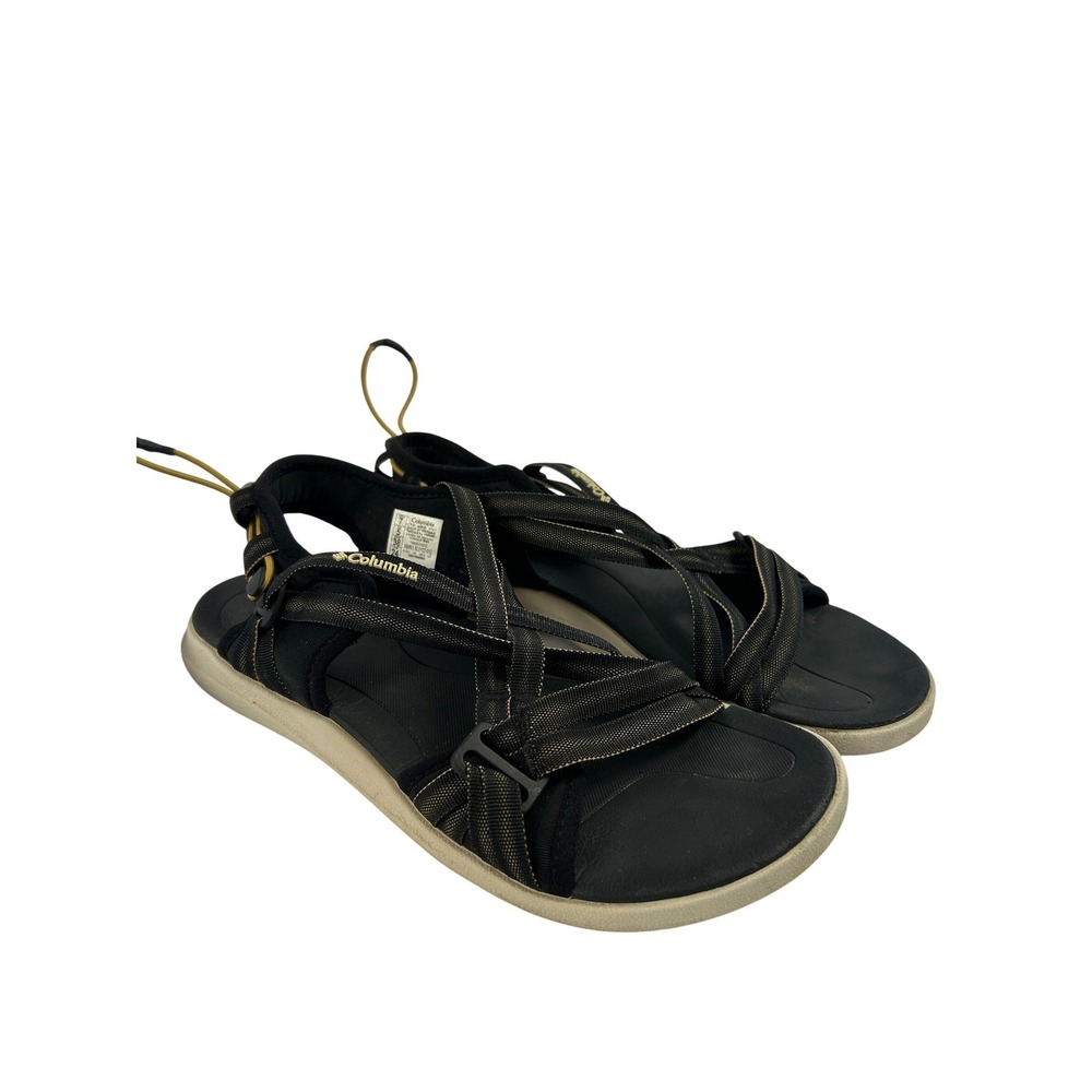 Gorpcore Sandals Columbia Santiam Black Gold Strappy Hiking Outdoor Womens 7
